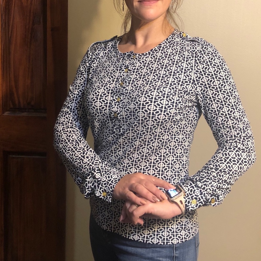 Tory Burch Patterned top with gold button details